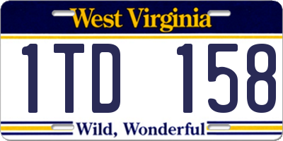 WV license plate 1TD158