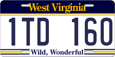 WV license plate 1TD160
