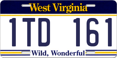 WV license plate 1TD161