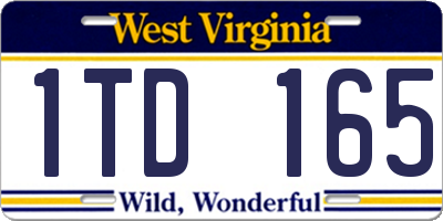 WV license plate 1TD165