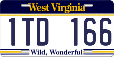 WV license plate 1TD166