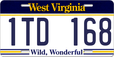 WV license plate 1TD168