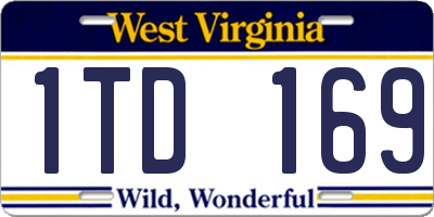 WV license plate 1TD169