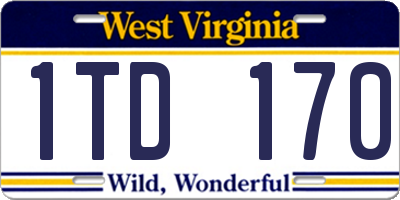 WV license plate 1TD170