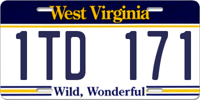 WV license plate 1TD171