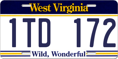 WV license plate 1TD172