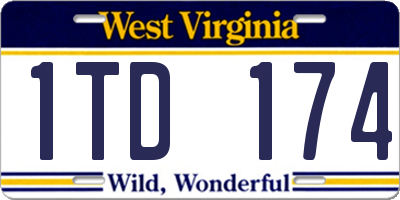 WV license plate 1TD174