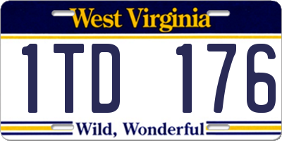 WV license plate 1TD176