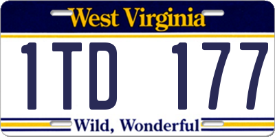 WV license plate 1TD177