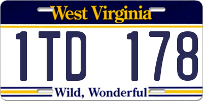 WV license plate 1TD178