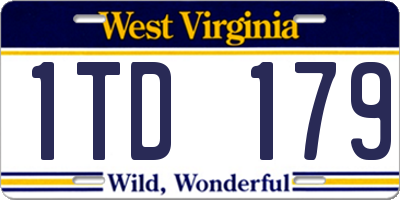 WV license plate 1TD179