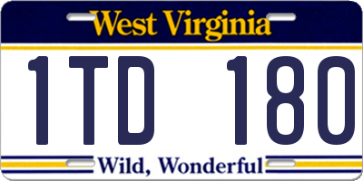WV license plate 1TD180