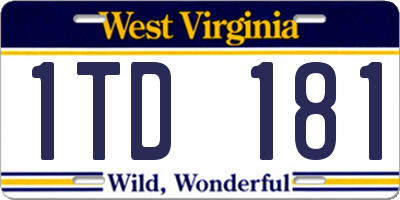 WV license plate 1TD181