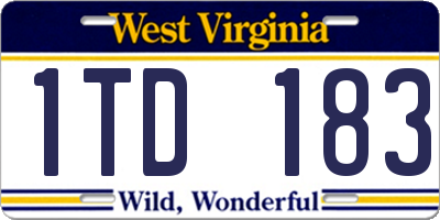 WV license plate 1TD183