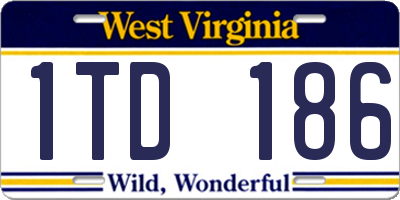 WV license plate 1TD186