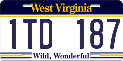 WV license plate 1TD187