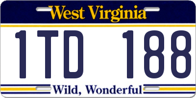 WV license plate 1TD188