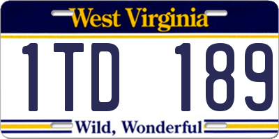 WV license plate 1TD189