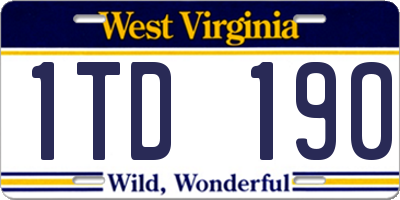WV license plate 1TD190