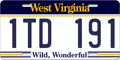 WV license plate 1TD191