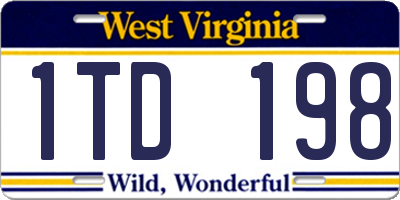 WV license plate 1TD198