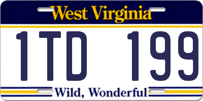 WV license plate 1TD199