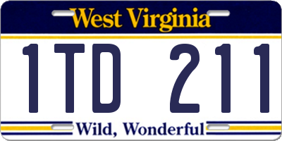 WV license plate 1TD211