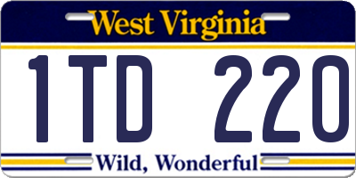 WV license plate 1TD220