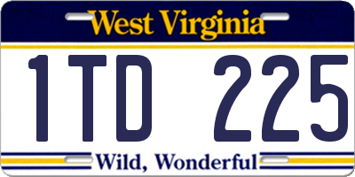 WV license plate 1TD225