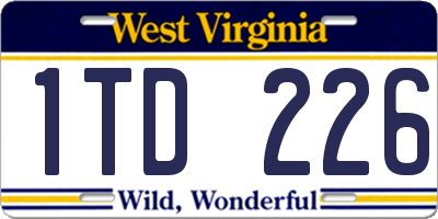 WV license plate 1TD226