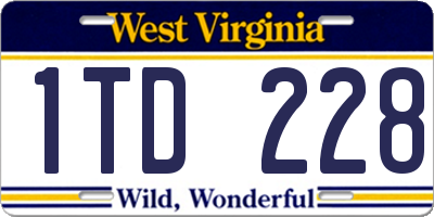WV license plate 1TD228