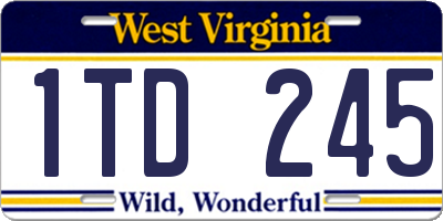 WV license plate 1TD245