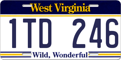 WV license plate 1TD246
