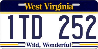WV license plate 1TD252