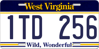 WV license plate 1TD256