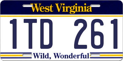 WV license plate 1TD261