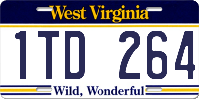 WV license plate 1TD264