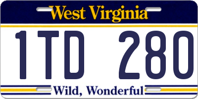 WV license plate 1TD280