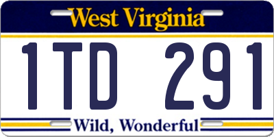 WV license plate 1TD291