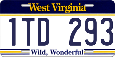 WV license plate 1TD293