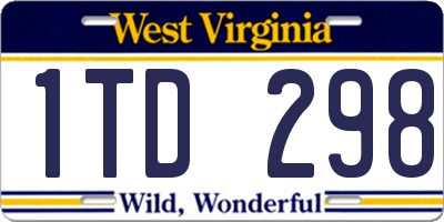 WV license plate 1TD298