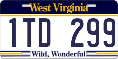 WV license plate 1TD299