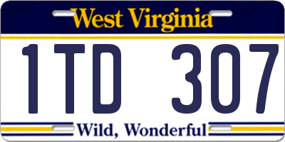 WV license plate 1TD307