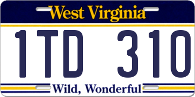 WV license plate 1TD310