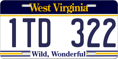 WV license plate 1TD322