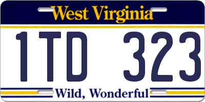 WV license plate 1TD323