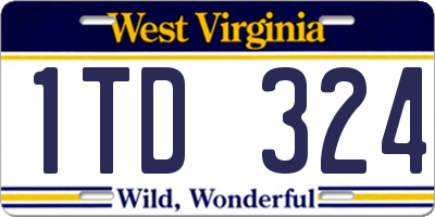 WV license plate 1TD324