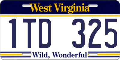 WV license plate 1TD325