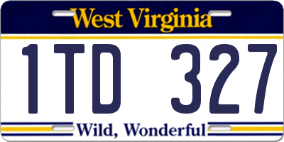 WV license plate 1TD327