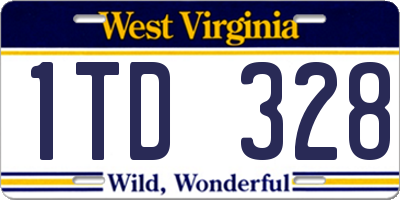 WV license plate 1TD328